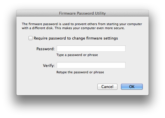 apple firmware password